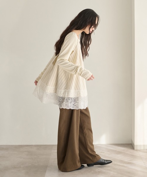 apres jour clair（アプレジュールクレア）の「【apres jour clair】アソートレースレースキャミチュニック（チュニック・レディース・オフホワイト/アイボリー/ブラック・X-LARGE/フリー）」の9枚目の写真