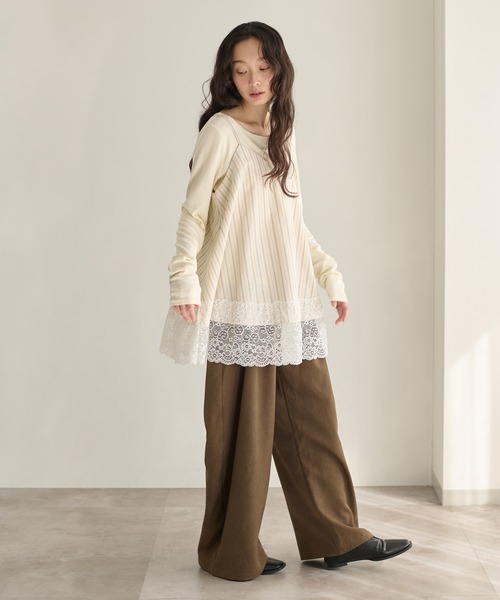 apres jour clair（アプレジュールクレア）の「【apres jour clair】アソートレースレースキャミチュニック（チュニック・レディース・オフホワイト/アイボリー/ブラック・X-LARGE/フリー）」の10枚目の写真