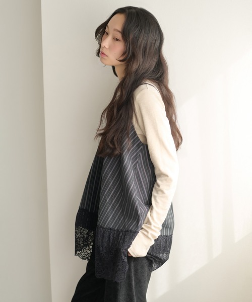 apres jour clair（アプレジュールクレア）の「【apres jour clair】アソートレースレースキャミチュニック（チュニック・レディース・オフホワイト/アイボリー/ブラック・X-LARGE/フリー）」の13枚目の写真