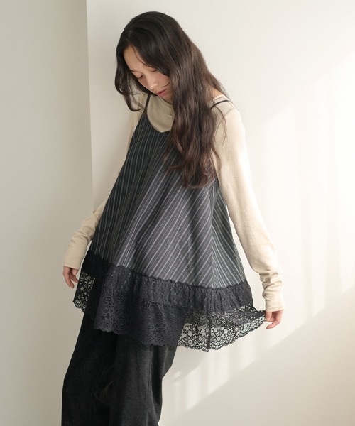 apres jour clair（アプレジュールクレア）の「【apres jour clair】アソートレースレースキャミチュニック（チュニック・レディース・オフホワイト/アイボリー/ブラック・X-LARGE/フリー）」の14枚目の写真