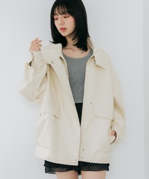 Heather | フェイクレザーBIGライダースブルゾン　656557(ブルゾン)