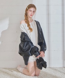 Heather（ヘザー）の「フェイクレザーBIGライダースブルゾン　656557（ブルゾン）」