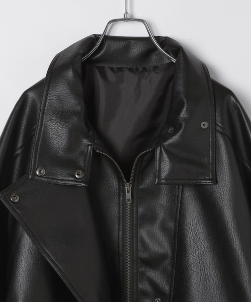 Heather(ヘザー)の「フェイクレザーBIGライダースブルゾン 656557(ブルゾン・レディース・アイボリー/ブラウン/ブラック・FREE)」の20枚目の写真