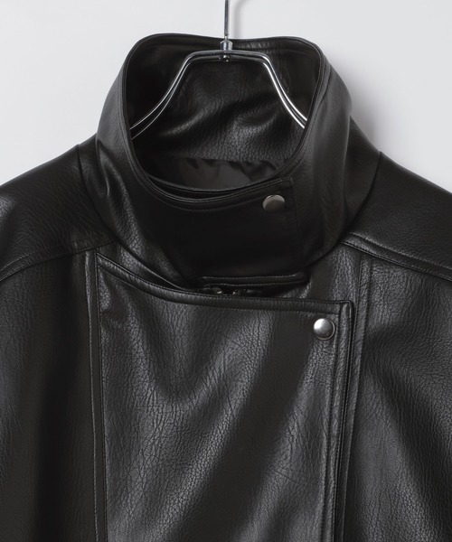 Heather(ヘザー)の「フェイクレザーBIGライダースブルゾン 656557(ブルゾン・レディース・アイボリー/ブラウン/ブラック・FREE)」の14枚目の写真