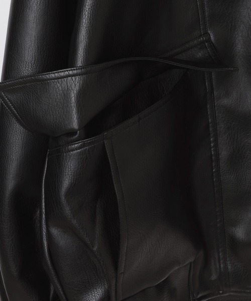 Heather(ヘザー)の「フェイクレザーBIGライダースブルゾン 656557(ブルゾン・レディース・アイボリー/ブラウン/ブラック・FREE)」の16枚目の写真