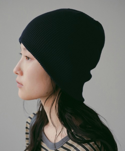anuke(アンヌーク)の「Knit Beanie(ニットキャップ/ビーニー・レディース・ピンク/ネイビー/チャコールグレー・FREE)」の3枚目の写真