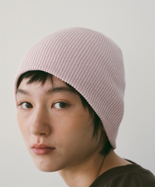 anuke(アンヌーク)の「Knit Beanie(ニットキャップ/ビーニー・レディース・ピンク/ネイビー/チャコールグレー・FREE)」の6枚目の写真