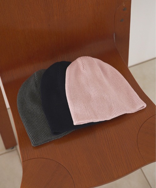 anuke(アンヌーク)の「Knit Beanie(ニットキャップ/ビーニー・レディース・ピンク/ネイビー/チャコールグレー・FREE)」の7枚目の写真