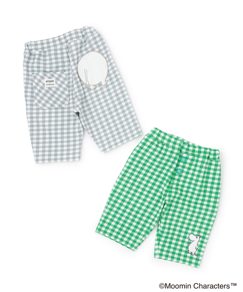 kladskap（クレードスコープ）の「【MOOMIN】チェック6分丈レギパン（レギンス/スパッツ・キッズ・グリーン/グレー・100cm/90cm/120cm/110cm/80ｃｍ）」の4枚目の写真