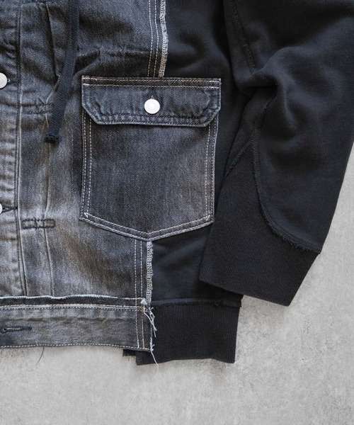 Iroquois（イロコイ）の「DENIM JKT×SWEATSHIRT HOODIE（パーカー・メンズ・ホワイト系その他/グレー/グレー×サックスブルー/ブラック×ブラック・4/2/5/3）」の17枚目の写真