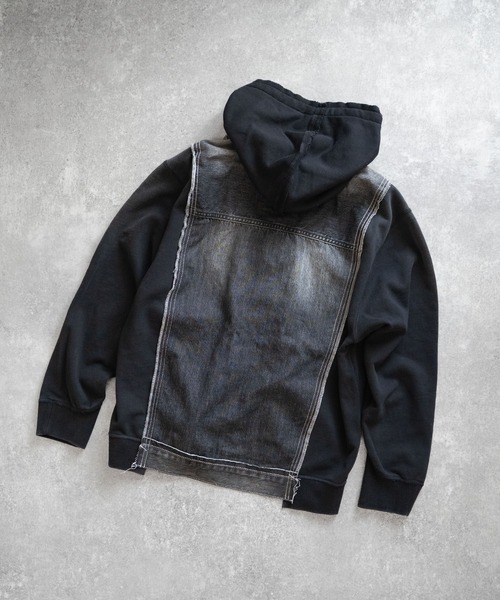 Iroquois（イロコイ）の「DENIM JKT×SWEATSHIRT HOODIE（パーカー・メンズ・ホワイト系その他/グレー/グレー×サックスブルー/ブラック×ブラック・4/2/5/3）」の18枚目の写真