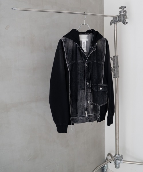 Iroquois（イロコイ）の「DENIM JKT×SWEATSHIRT HOODIE（パーカー・メンズ・ホワイト系その他/グレー/グレー×サックスブルー/ブラック×ブラック・4/2/5/3）」の11枚目の写真