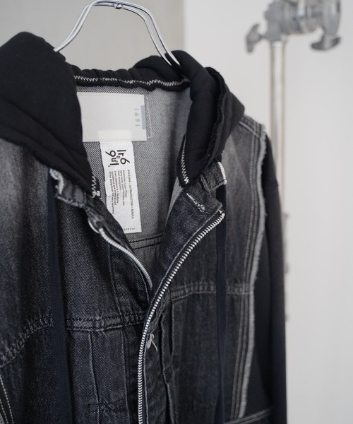 Iroquois（イロコイ）の「DENIM JKT×SWEATSHIRT HOODIE（パーカー・メンズ・ホワイト系その他/グレー/グレー×サックスブルー/ブラック×ブラック・4/2/5/3）」の12枚目の写真