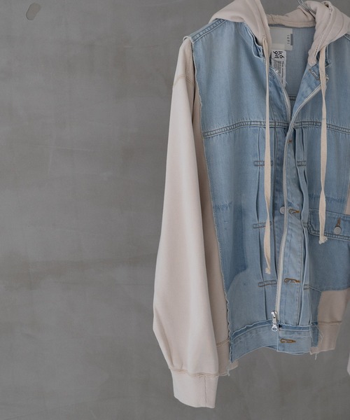 Iroquois（イロコイ）の「DENIM JKT×SWEATSHIRT HOODIE（パーカー・メンズ・ホワイト系その他/グレー/グレー×サックスブルー/ブラック×ブラック・4/2/5/3）」の7枚目の写真