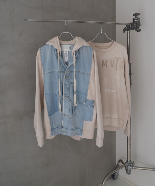 Iroquois（イロコイ）の「DENIM JKT×SWEATSHIRT HOODIE（パーカー・メンズ・ホワイト系その他/グレー/グレー×サックスブルー/ブラック×ブラック・4/2/5/3）」の5枚目の写真