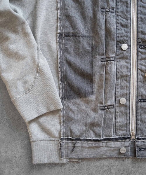 Iroquois（イロコイ）の「DENIM JKT×SWEATSHIRT HOODIE（パーカー・メンズ・ホワイト系その他/グレー/グレー×サックスブルー/ブラック×ブラック・4/2/5/3）」の21枚目の写真