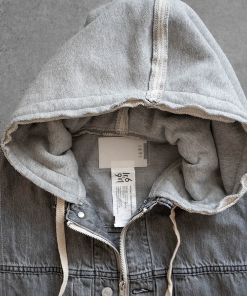 Iroquois（イロコイ）の「DENIM JKT×SWEATSHIRT HOODIE（パーカー・メンズ・ホワイト系その他/グレー/グレー×サックスブルー/ブラック×ブラック・4/2/5/3）」の20枚目の写真