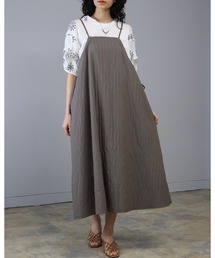 Doumoi（ドゥモエ）の「サイドリボン　ストライプ　キャミソールワンピース（ジャンパースカート）」