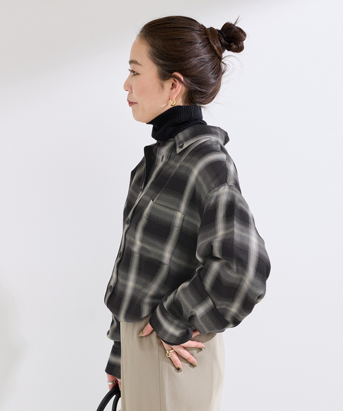 B.C STOCK(ベーセーストック)の「《追加》手洗い可 / NEWフェザーチェックナーディーBDシャツ2(シャツ/ブラウス・レディース・ブラック・FREE)」の15枚目の写真