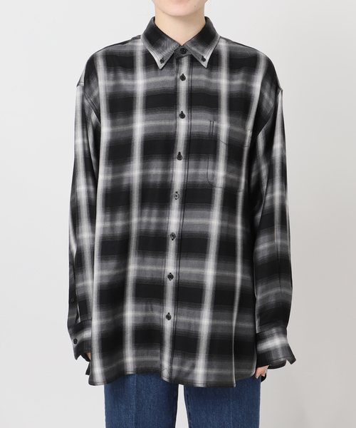 B.C STOCK(ベーセーストック)の「《追加》手洗い可 / NEWフェザーチェックナーディーBDシャツ2(シャツ/ブラウス・レディース・ブラック・FREE)」の17枚目の写真