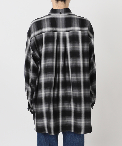 B.C STOCK(ベーセーストック)の「《追加》手洗い可 / NEWフェザーチェックナーディーBDシャツ2(シャツ/ブラウス・レディース・ブラック・FREE)」の2枚目の写真