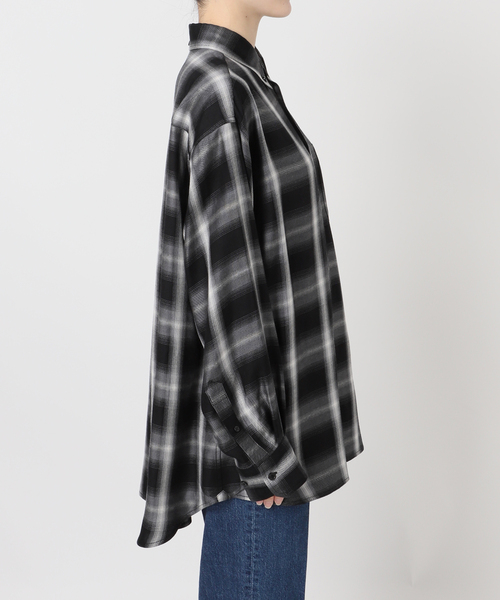 B.C STOCK(ベーセーストック)の「《追加》手洗い可 / NEWフェザーチェックナーディーBDシャツ2(シャツ/ブラウス・レディース・ブラック・FREE)」の3枚目の写真