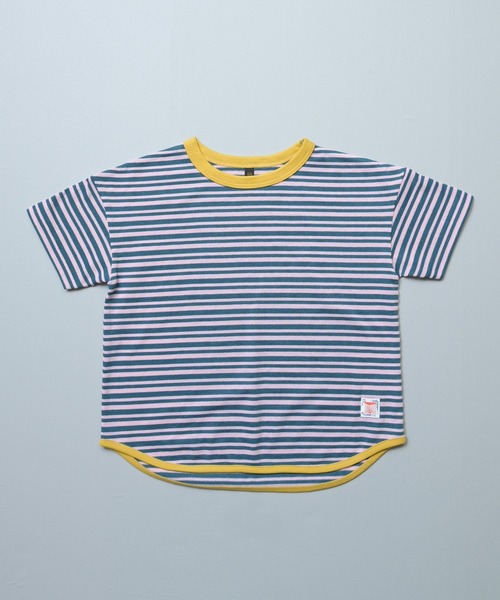 Life Support Products(ライフサポートプロダクツ)の「カノコボーダーTシャツ(Tシャツ/カットソー・キッズ・ブラック/グリーン/イエロー/ピンク/ブルー・95/90/150/140/130/120/110/100/80)」の6枚目の写真