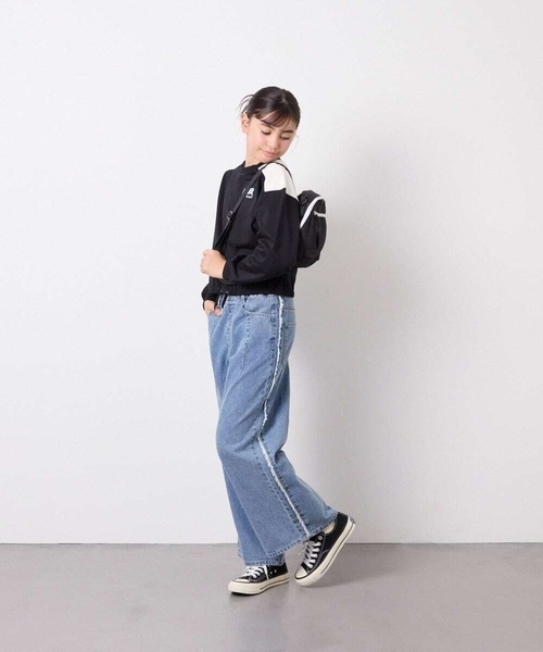 a.v.v（アーヴェヴェ）の「[120-160]フリンジケミカルワイドデニム（その他パンツ・キッズ・ブルー/チャコールグレー・120/140/130/150/160）」の11枚目の写真