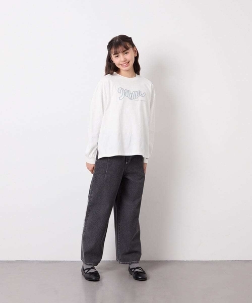 a.v.v（アーヴェヴェ）の「[120-160]フリンジケミカルワイドデニム（その他パンツ・キッズ・ブルー/チャコールグレー・120/140/130/150/160）」の20枚目の写真