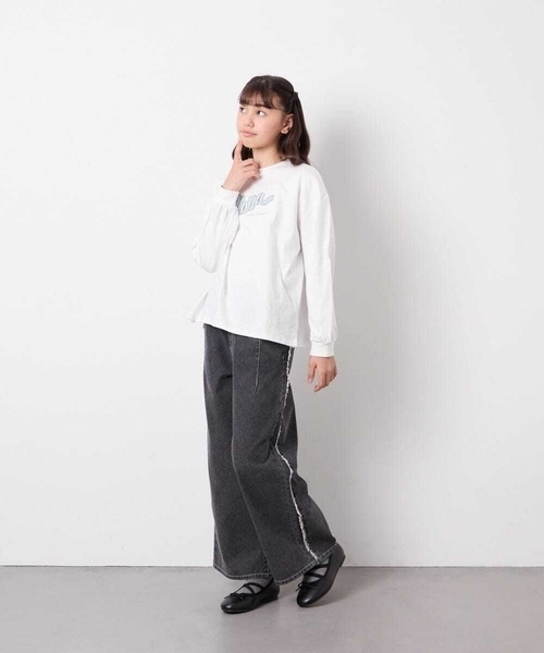 a.v.v（アーヴェヴェ）の「[120-160]フリンジケミカルワイドデニム（その他パンツ・キッズ・ブルー/チャコールグレー・120/140/130/150/160）」の22枚目の写真