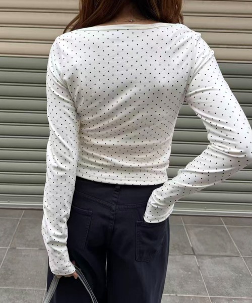 mebole（メボレ）の「ラウンドネックドットTシャツ（Tシャツ/カットソー・レディース・ホワイト・FREE）」の11枚目の写真