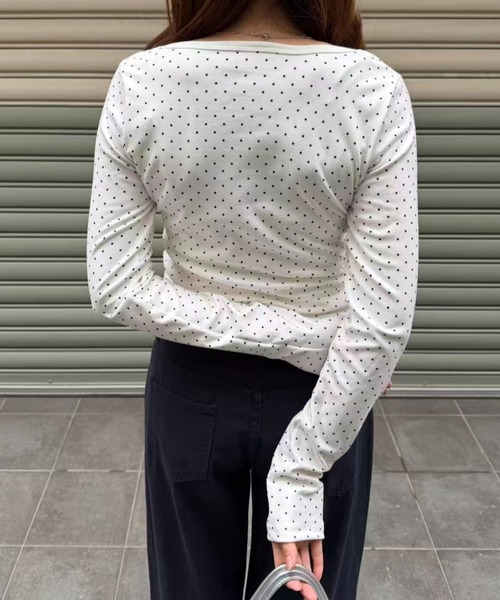 mebole（メボレ）の「ラウンドネックドットTシャツ（Tシャツ/カットソー・レディース・ホワイト・FREE）」の12枚目の写真