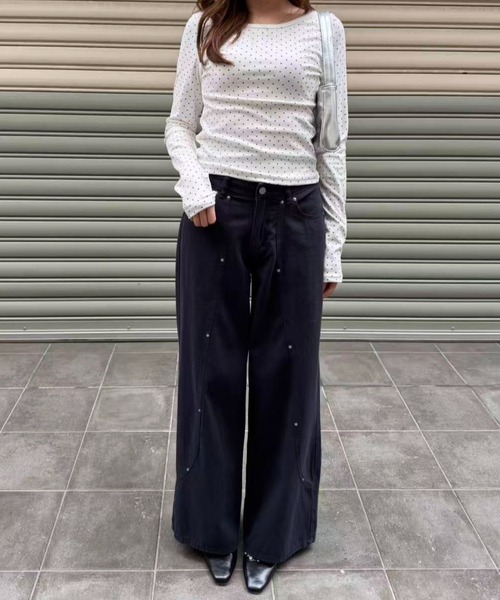 mebole（メボレ）の「ラウンドネックドットTシャツ（Tシャツ/カットソー・レディース・ホワイト・FREE）」の13枚目の写真