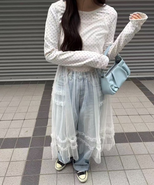 mebole（メボレ）の「ラウンドネックドットTシャツ（Tシャツ/カットソー・レディース・ホワイト・FREE）」の19枚目の写真