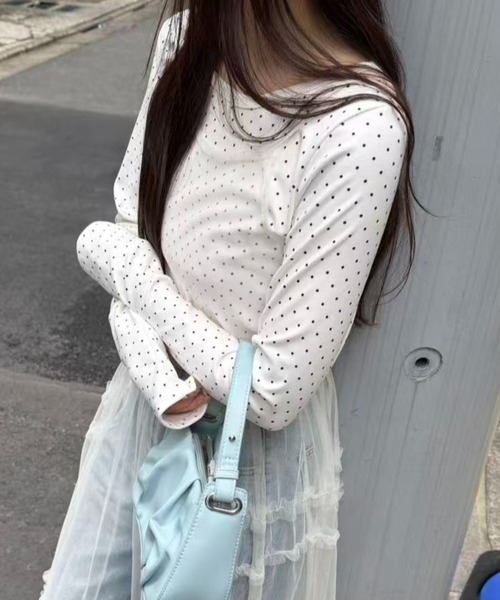 mebole（メボレ）の「ラウンドネックドットTシャツ（Tシャツ/カットソー・レディース・ホワイト・FREE）」の17枚目の写真