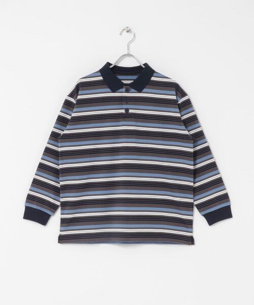 URBAN RESEARCH DOORS（アーバンリサーチドアーズ）の「『150サイズ』マルチボーダーラガーシャツ(KIDS)（Tシャツ/カットソー・キッズ・ホワイト系その他/グレー系その他・150）」の5枚目の写真