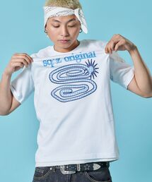 ※WEB限定 / パッチワーク / ぐるぐるワッペン半袖Tシャツ / sqnz guru-guru patchwork tee