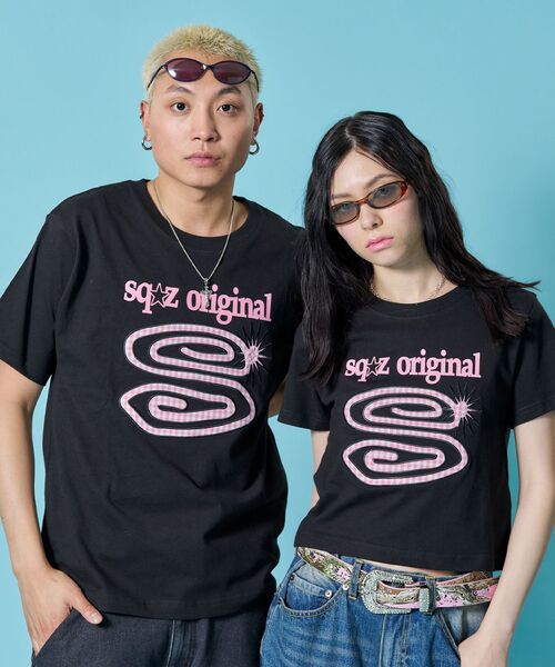 SEQUENZ(シークエンズ)の「※WEB限定 / パッチワーク / ぐるぐるワッペン半袖Tシャツ / sqnz guru-guru patchwork tee(Tシャツ/カットソー・メンズ・ネイビー/ライトピンク/ブラック/レッド/ホワイト・MEDIUM/SMALL/X-SMALL/LARGE)」の9枚目の写真