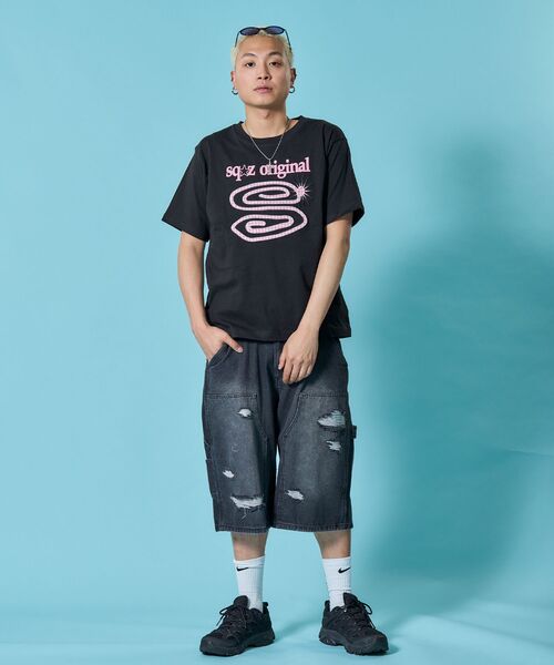 SEQUENZ(シークエンズ)の「※WEB限定 / パッチワーク / ぐるぐるワッペン半袖Tシャツ / sqnz guru-guru patchwork tee(Tシャツ/カットソー・メンズ・ネイビー/ライトピンク/ブラック/レッド/ホワイト・MEDIUM/SMALL/X-SMALL/LARGE)」の15枚目の写真