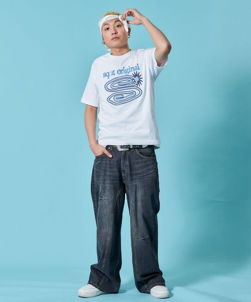 SEQUENZ(シークエンズ)の「※WEB限定 / パッチワーク / ぐるぐるワッペン半袖Tシャツ / sqnz guru-guru patchwork tee(Tシャツ/カットソー・メンズ・ネイビー/ライトピンク/ブラック/レッド/ホワイト・MEDIUM/SMALL/X-SMALL/LARGE)」の22枚目の写真