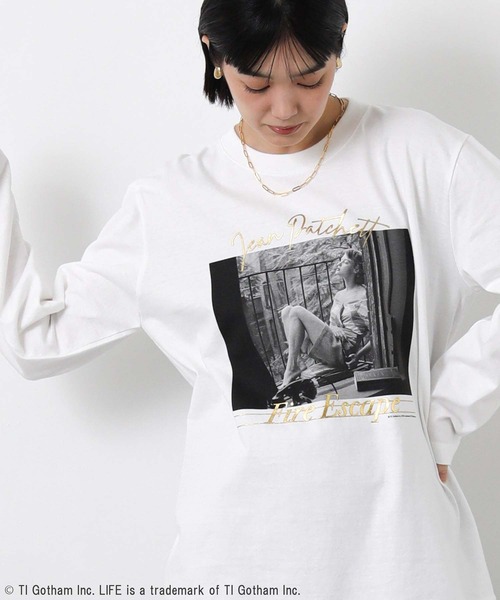 GOOD ROCK SPEED(グッドロックスピード)の「LIEFj.pフォトT(Tシャツ/カットソー・レディース・ホワイト・FREE)」の1枚目の写真