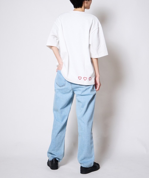 INTER FACTORY(インターファクトリー)の「あやせりんて ハート刺繍ラインストーンデニムパンツ(デニムパンツ・レディース・ブルー/ブラック・MEDIUM/SMALL)」の12枚目の写真