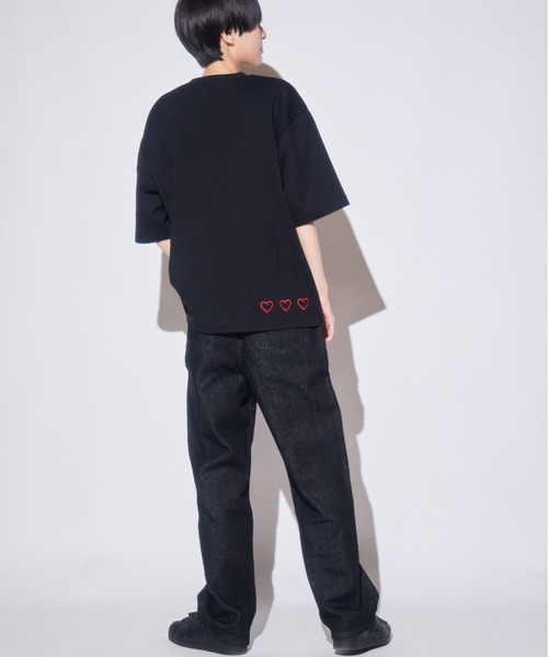 INTER FACTORY(インターファクトリー)の「あやせりんて ハート刺繍ラインストーンデニムパンツ(デニムパンツ・レディース・ブルー/ブラック・MEDIUM/SMALL)」の15枚目の写真