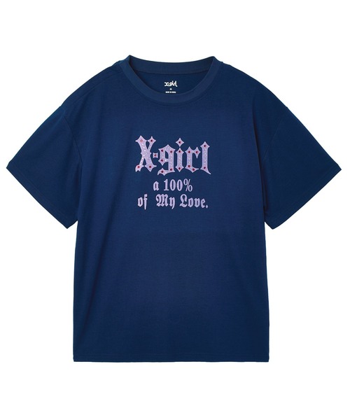 X-girl（エックスガール）の「2WAY SHOULDER S/S TEE（Tシャツ/カットソー・レディース・ブラック/ネイビー・ONE SIZE）」の2枚目の写真