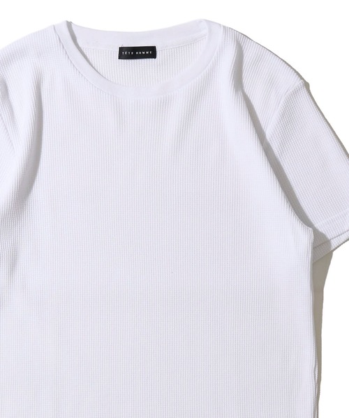 TETE HOMME(テットオム)の「展開店舗限定 サーマル クルーネックショートスリーブTシャツ(Tシャツ/カットソー・メンズ・ブラック/ネイビー/グレー/ホワイト・MEDIUM/X-LARGE/LARGE)」の1枚目の写真