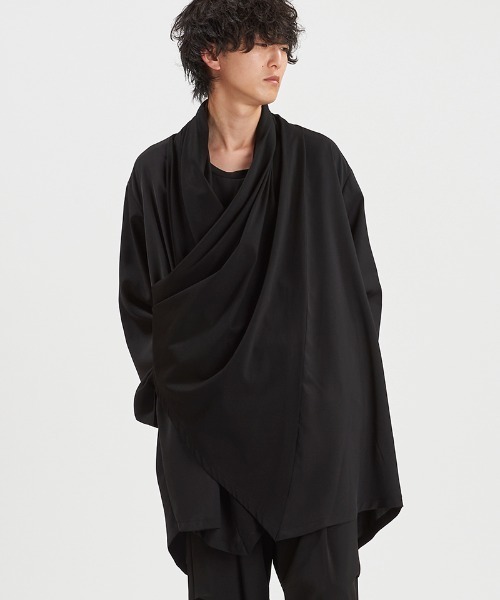 NO ID.(ノーアイディ)の「mcg3783-バックスリットマルチWAYドレープガウン(458006-440T)(その他トップス・メンズ・グレー/ブラック/ブラック×グレー・ONE SIZE)」の11枚目の写真