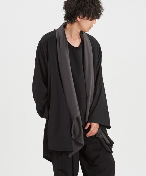 NO ID.(ノーアイディ)の「mcg3783-バックスリットマルチWAYドレープガウン(458006-440T)(その他トップス・メンズ・グレー/ブラック/ブラック×グレー・ONE SIZE)」の14枚目の写真