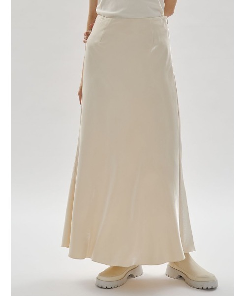 emmi（エミ）の「シャイニーサテンナロースカート（スカート・レディース・ネイビー/アイボリー・0/1）」の3枚目の写真