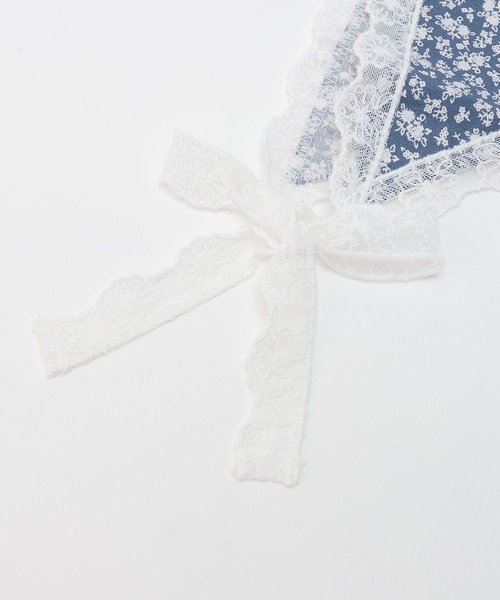 petit main（プティマイン）の「レースつきバブーシュカ/L（ヘアバンド・キッズ・オフホワイト/ブルー/アイボリー・F）」の7枚目の写真