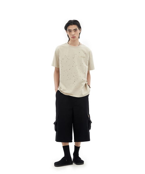 DEFGARMENTS（デフグラメンツ）の「SPIRAL LIZARD DAMAGED T-SHIRTS [BEIGE]（Tシャツ/カットソー・レディース・その他・MEDIUM/LARGE）」の3枚目の写真